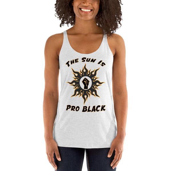 Sun Pro Black Women's Racerback Tank - repcpt.com