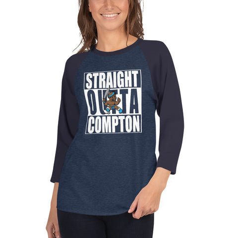 STRAIGHT OUTTA COMPTON 3/4 sleeve raglan shirt - repcpt.com