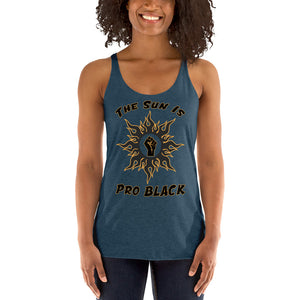 Sun Pro Black Women's Racerback Tank - repcpt.com