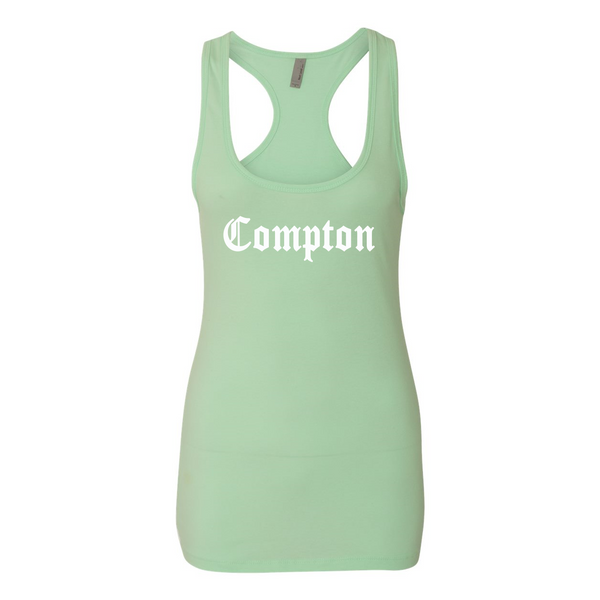 COMPTON Women's Spandex Jersey Racerback Tank - repcpt.com