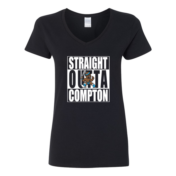 STRAIGHT OUTTA COMPTON Women's V-Neck T-Shirt - repcpt.com