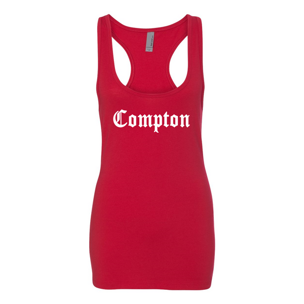 COMPTON Women's Spandex Jersey Racerback Tank - repcpt.com