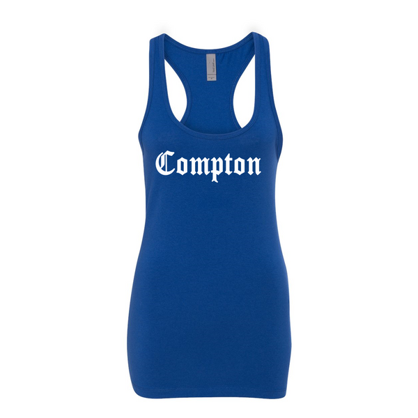 COMPTON Women's Spandex Jersey Racerback Tank - repcpt.com