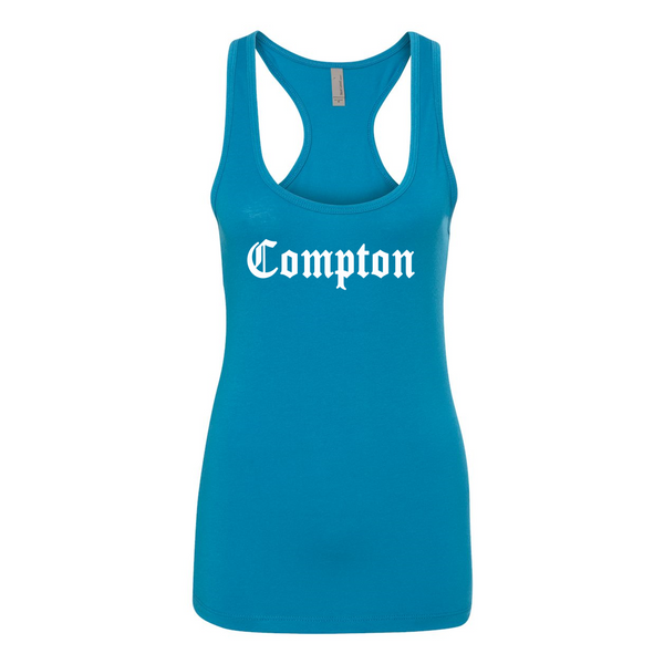 COMPTON Women's Spandex Jersey Racerback Tank - repcpt.com