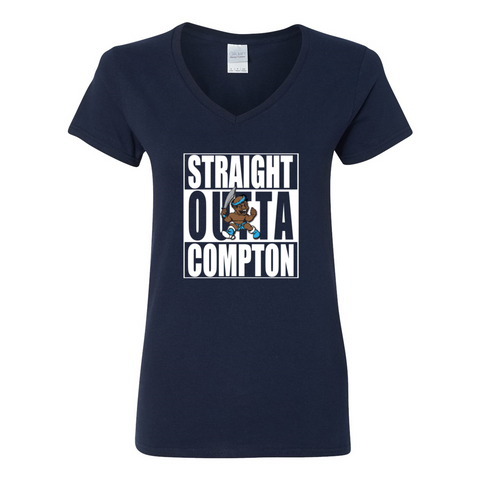 STRAIGHT OUTTA COMPTON Women's V-Neck T-Shirt - repcpt.com