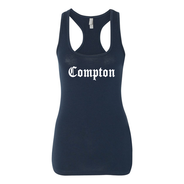 COMPTON Women's Spandex Jersey Racerback Tank - repcpt.com