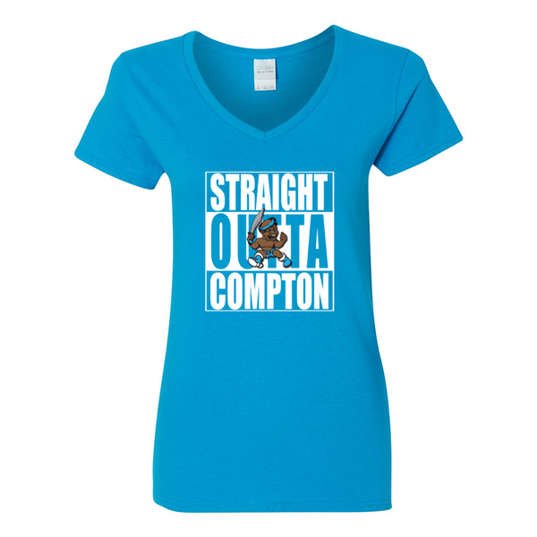 STRAIGHT OUTTA COMPTON Women's V-Neck T-Shirt - repcpt.com