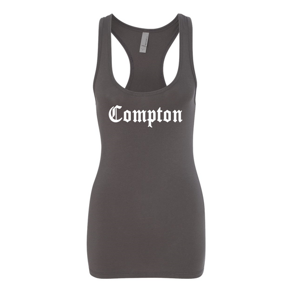 COMPTON Women's Spandex Jersey Racerback Tank - repcpt.com