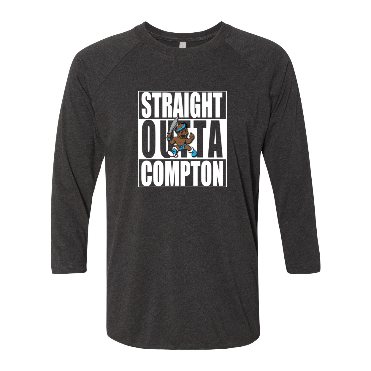 STRAIGHT OUTTA COMPTON Unisex Tri-Blend Three-Quarter Sleeve Baseball Raglan Tee - repcpt.com