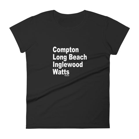 COMPTON, LONG BEACH Women's short sleeve t-shirt